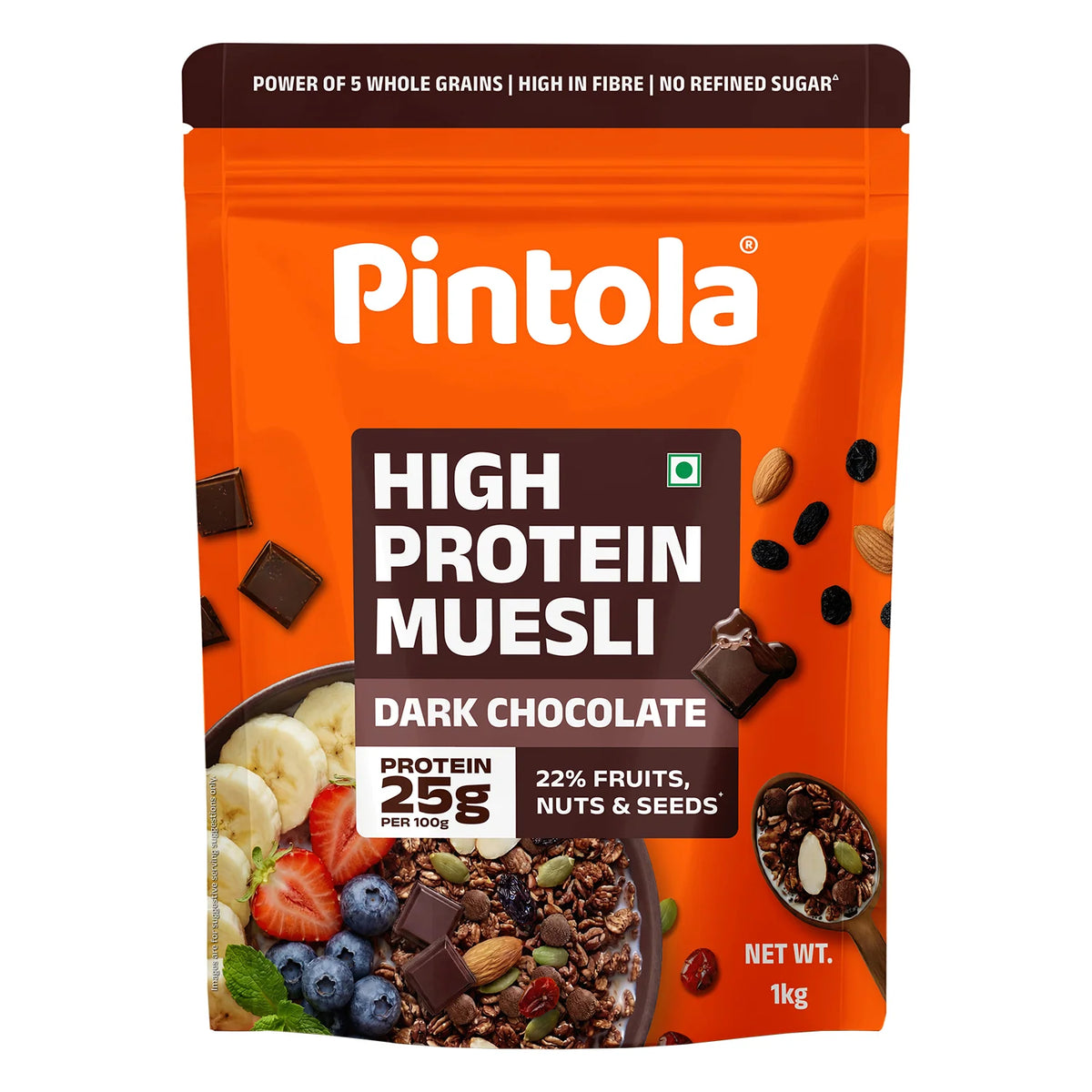 Pintola High Protein Muesli 1 Kg Dark Chocolate - front