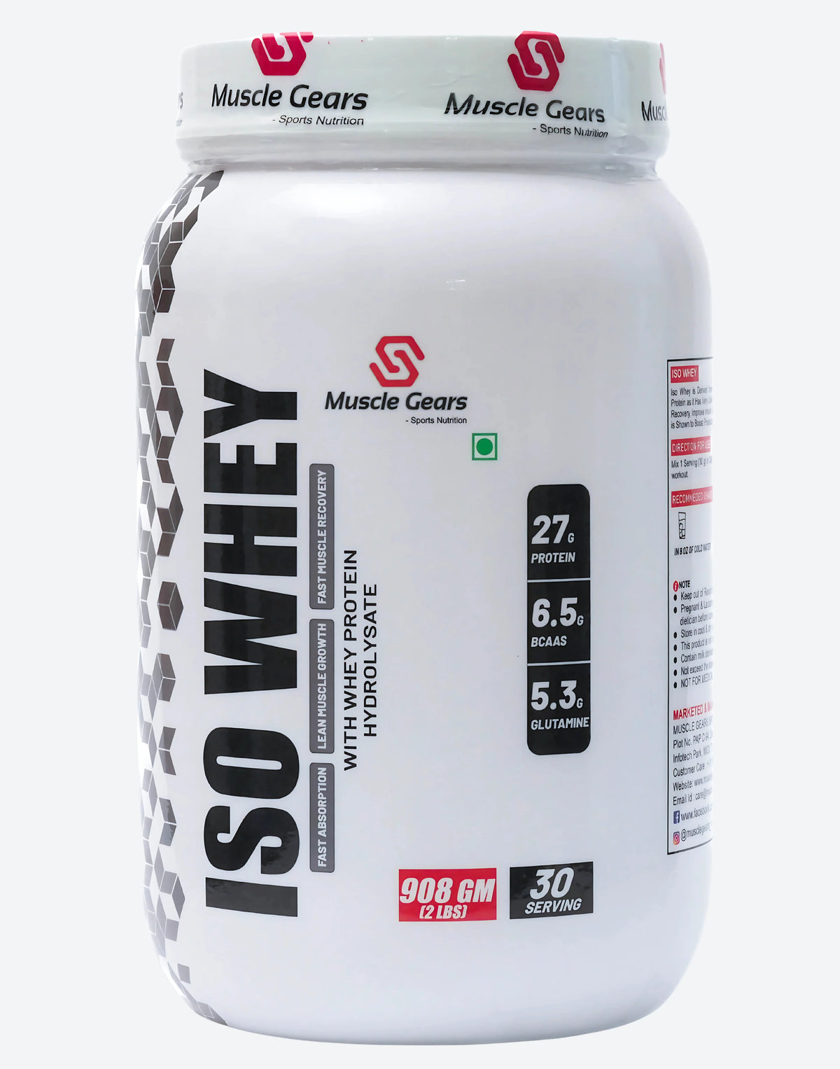 Muscle Gears Iso Whey Protein 908 Gm Chocolate