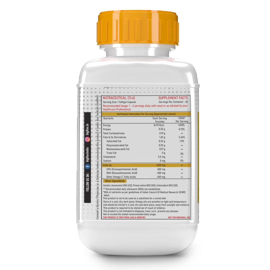 Pharmgrade Omega 3x Fish Oil 1650 Mg 60 Capsules