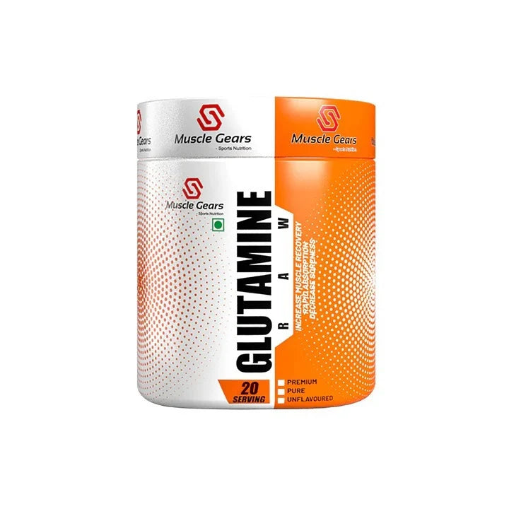 Muscle Gears Glutamine Raw 100 Gm Unflavoured - front