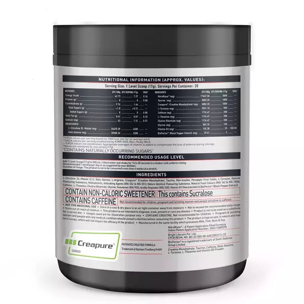 Muscleblaze Pre-Workout Wrathx 340 Gm Fruit Fury