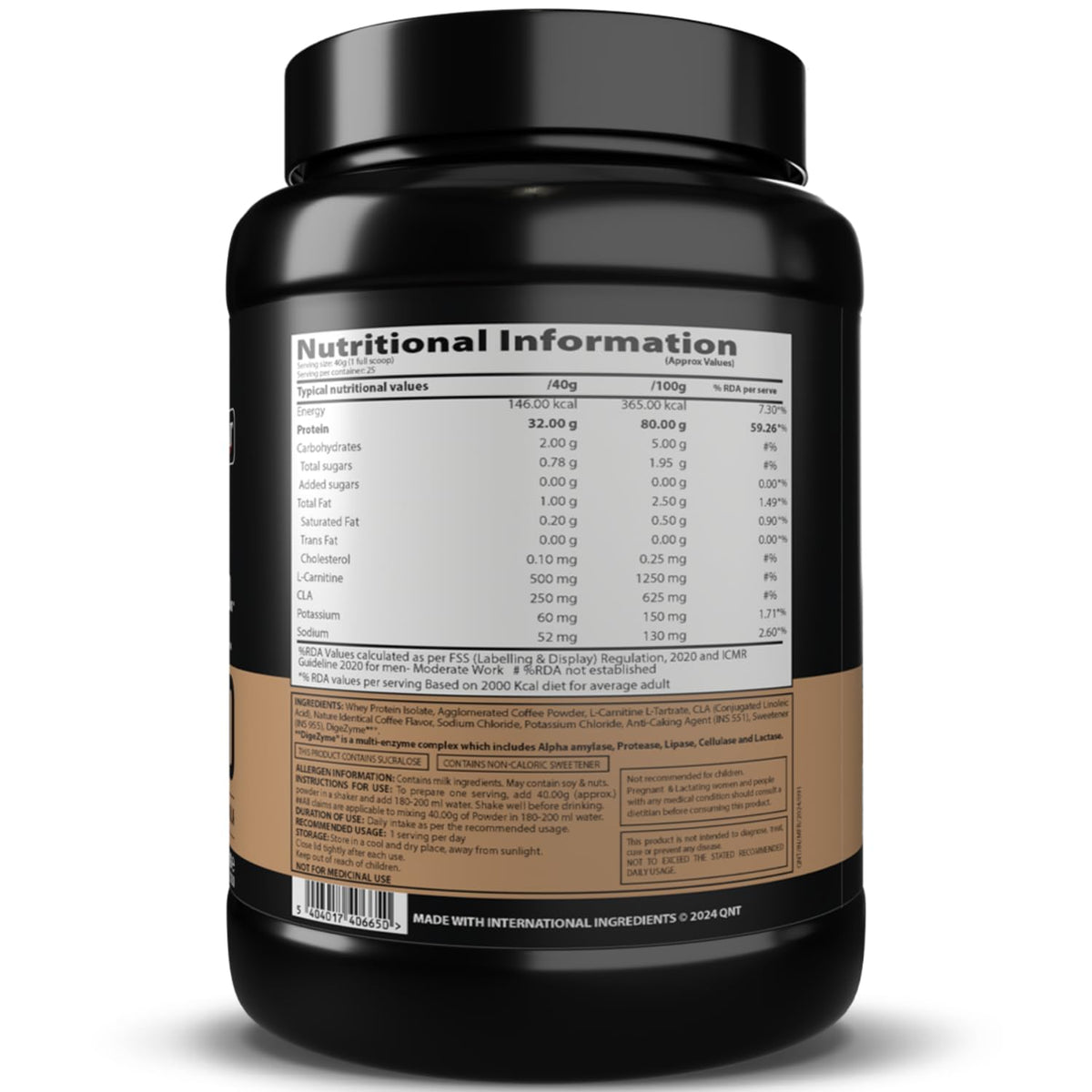QNT Iso Ripped 1 Kg Cafe Bevarabia