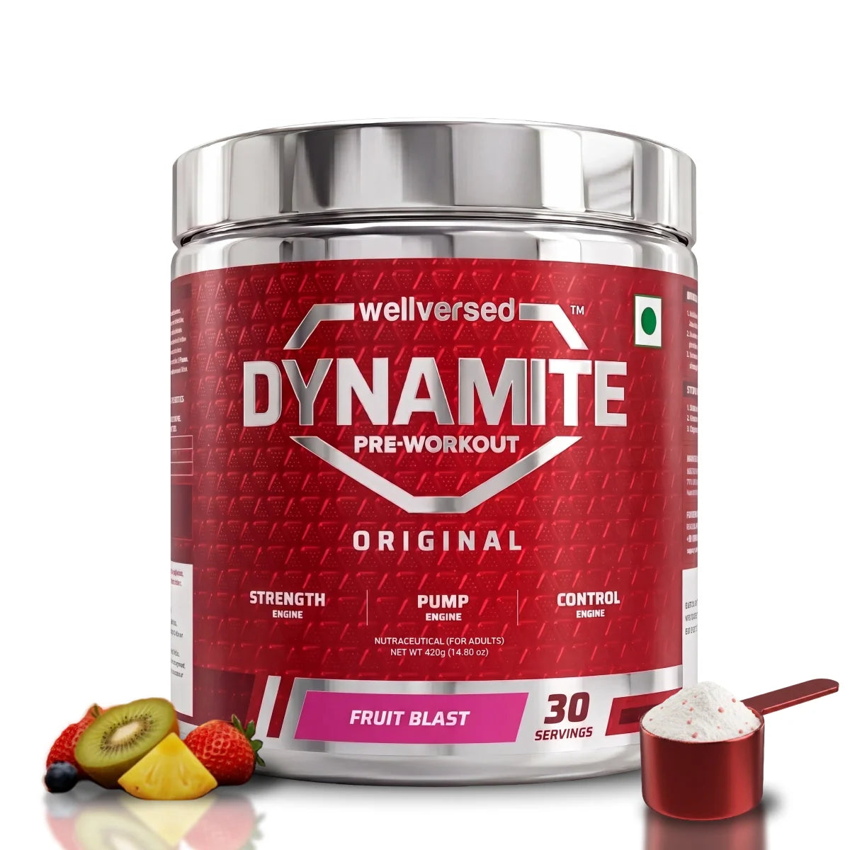 Wellversed Dynamite Pre-Workout Original 420 Gm Fruit Blast - front