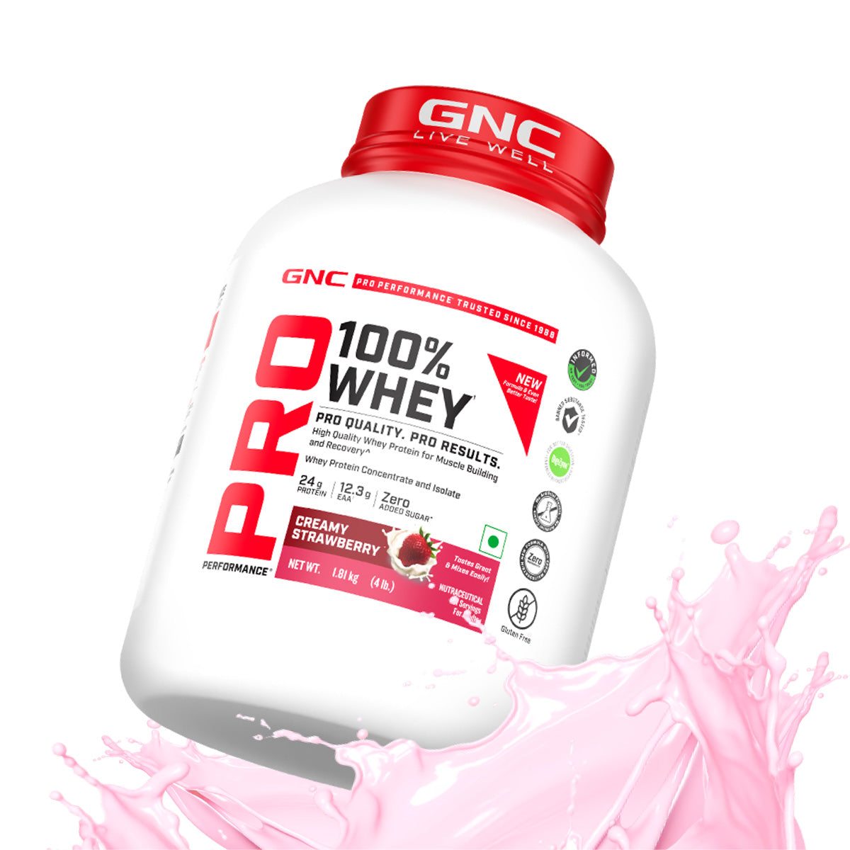 GNC PRO PERFORMANCE 100% WHEY 1.81 KG CREAMY STRAWBERRY