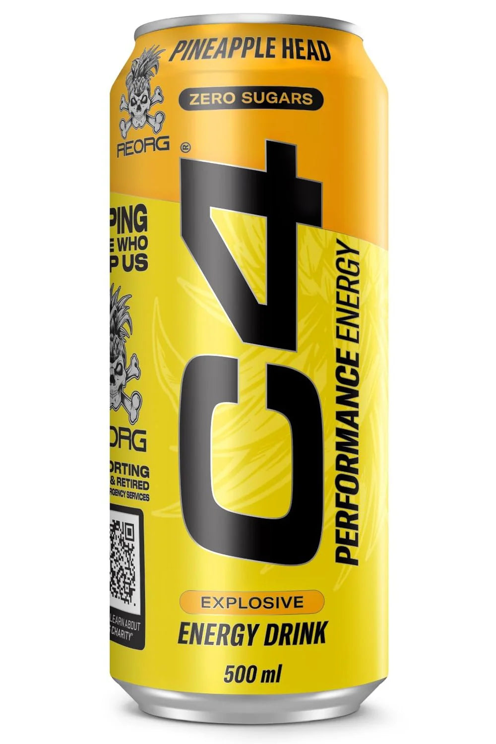C4 Performance Energy Drink 500 Ml Pineapple Head - front