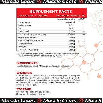 Muscle Gears Performance Milk Thistle 6O Capsules