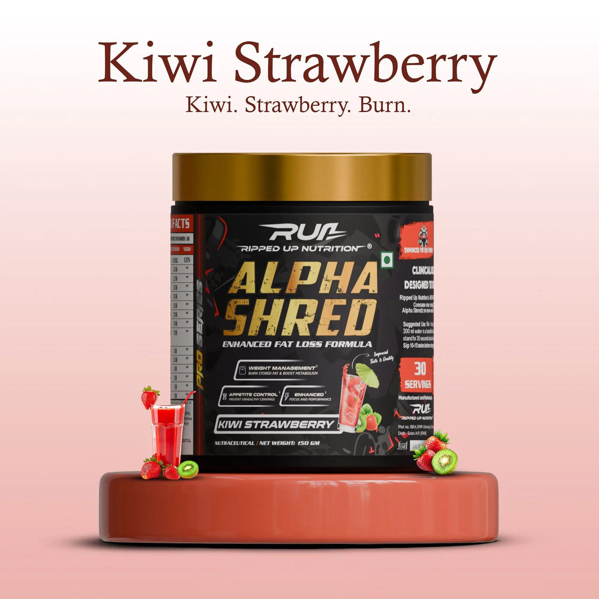 RIPPED UP NUTRITION ALPHA SHRED 150 GM KIWI STRAWBERRY