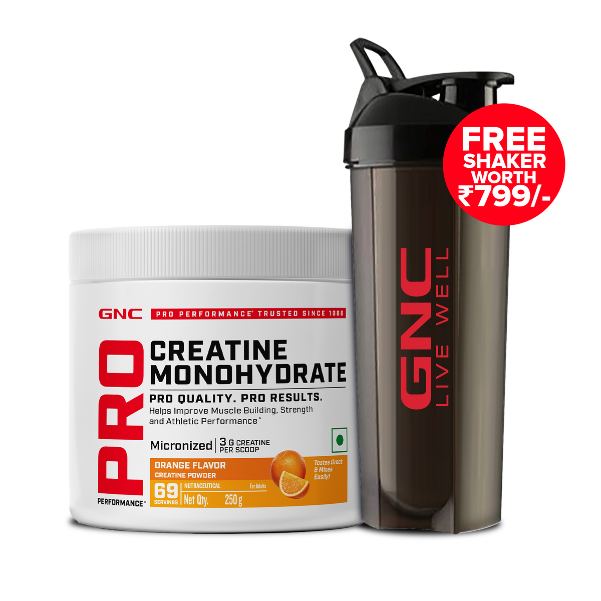 GNC PRO PERFORMANCE CREATINE 250 GM ORANGE
