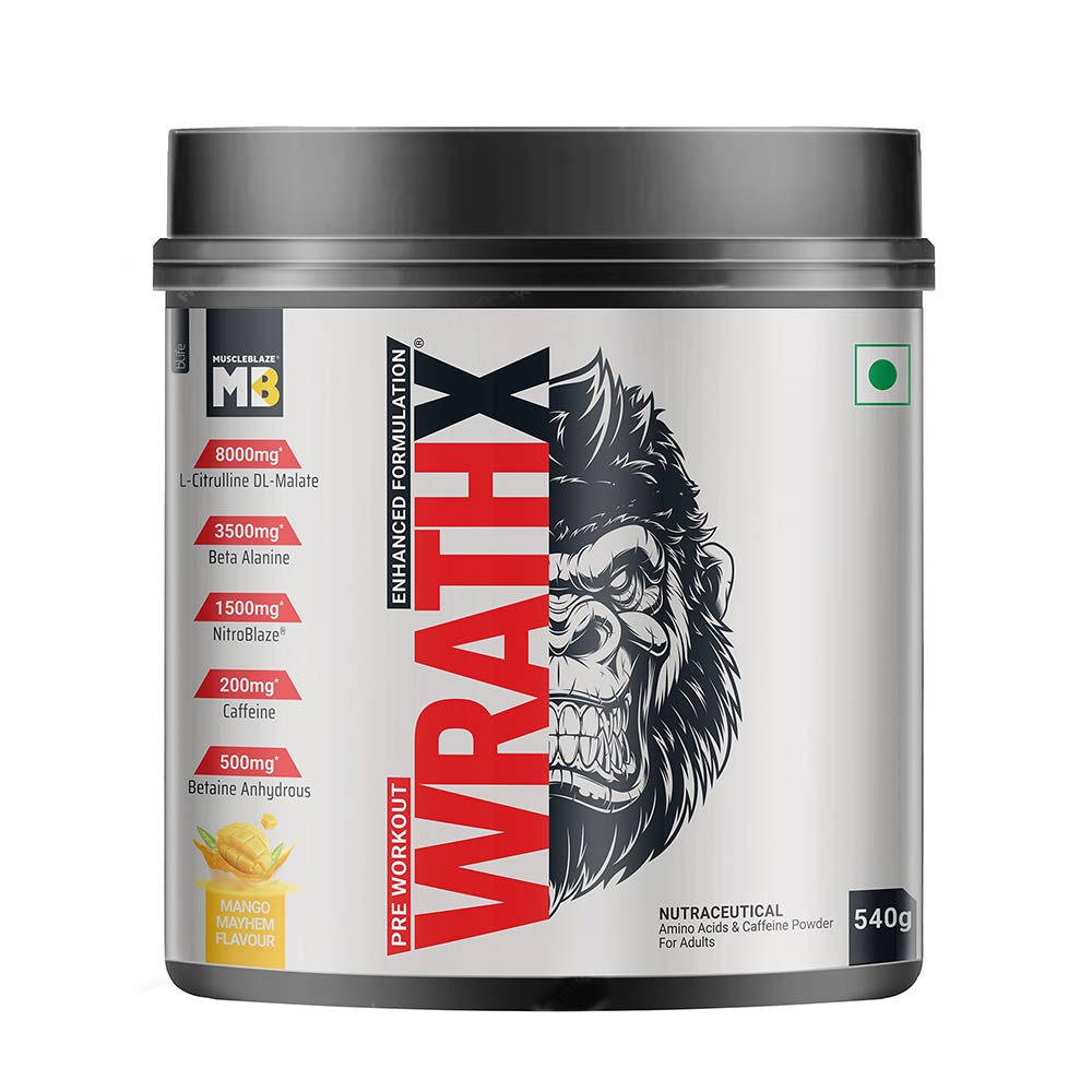 Muscleblaze Wrathx Pre-Workout 540 Gm Mango Mayhem