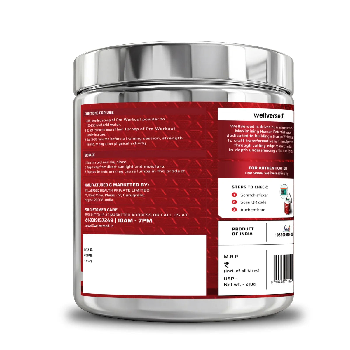 Wellversed Dynamite Pre-Workout Original 210 Gm Berry Burst
