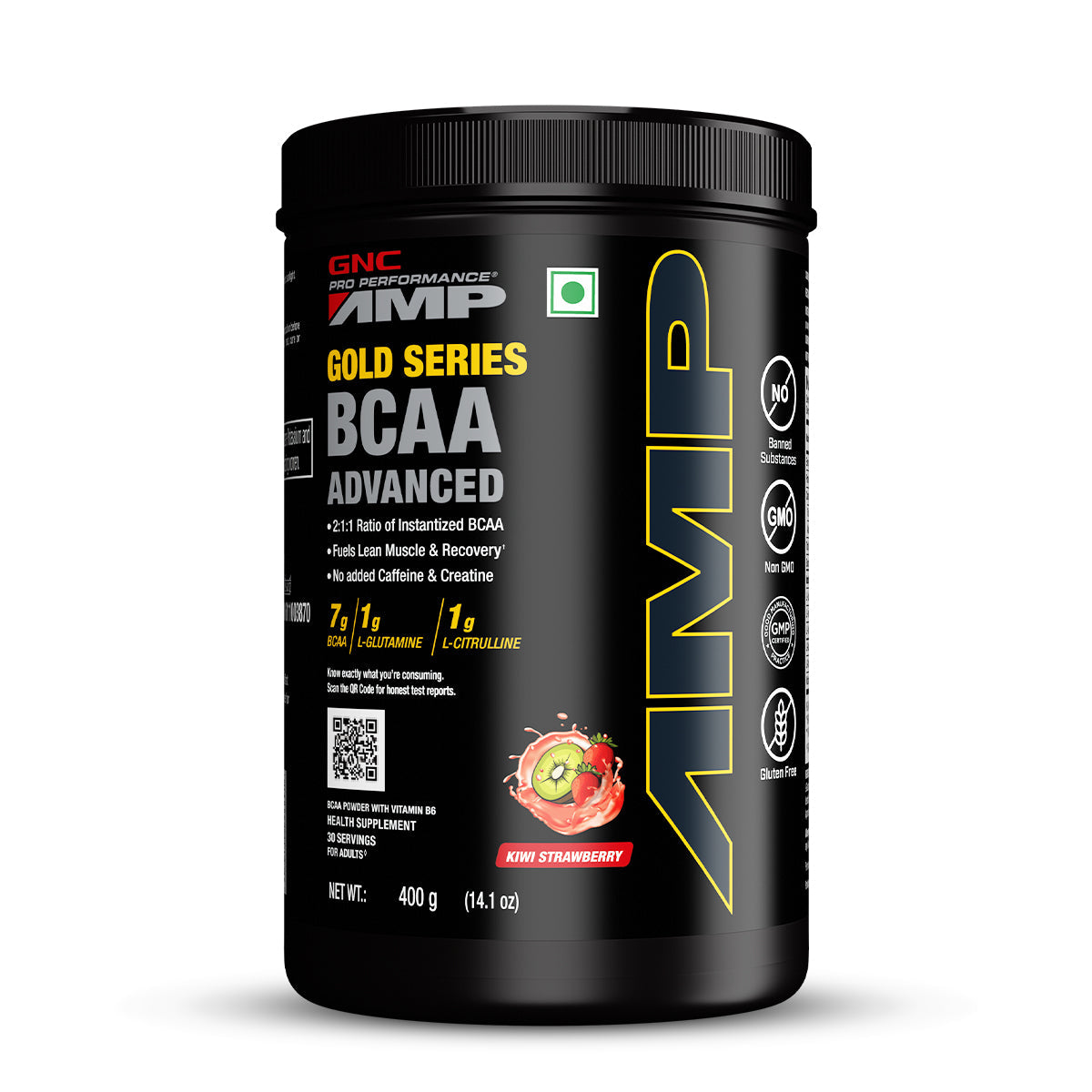GNC AMP GOLD SERIES BCAA ADVANCED 400 GM 30 SERVINGS KIWI STRAWBERRY