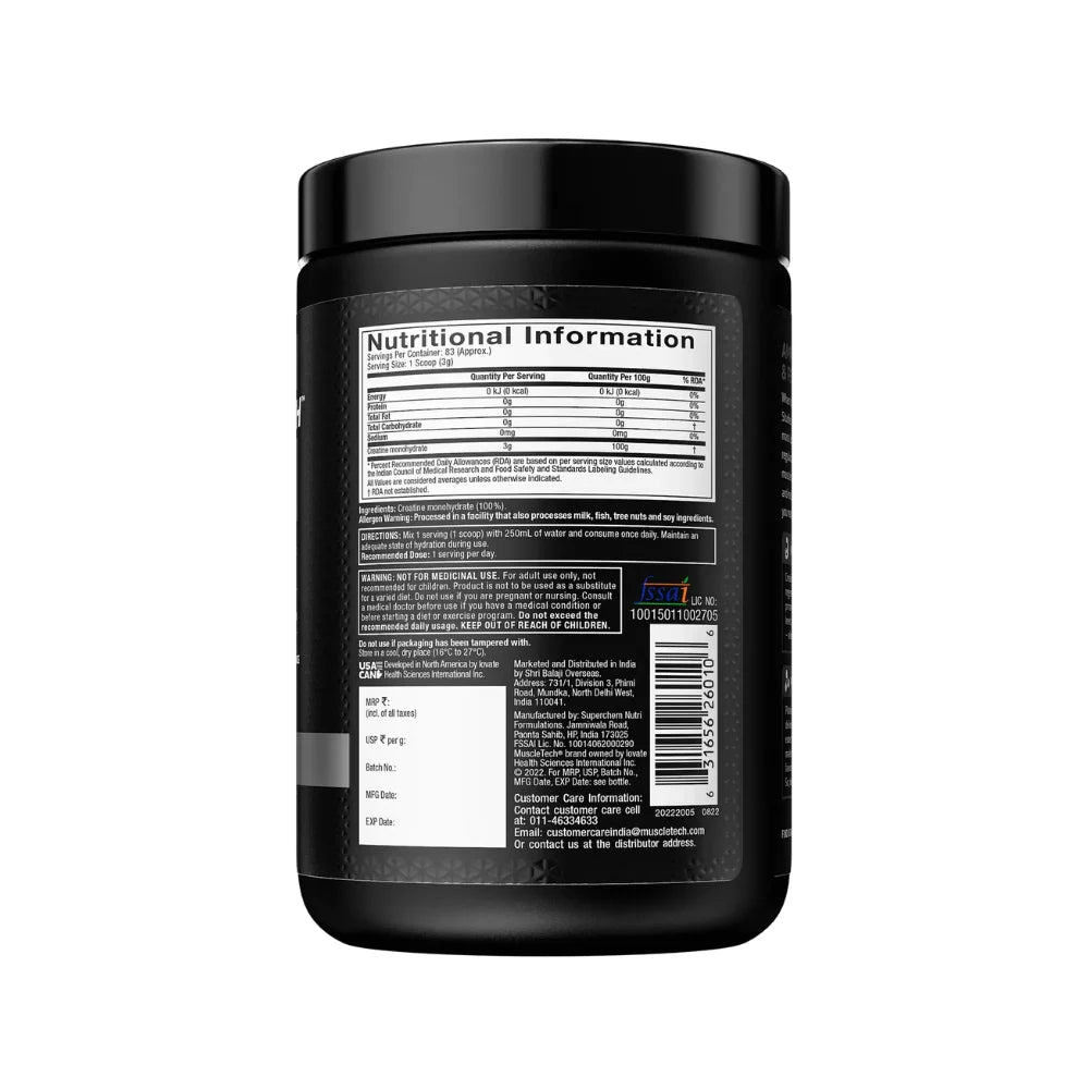 Muscletech Creatine Monohydrate 250 Gm Unflavoured