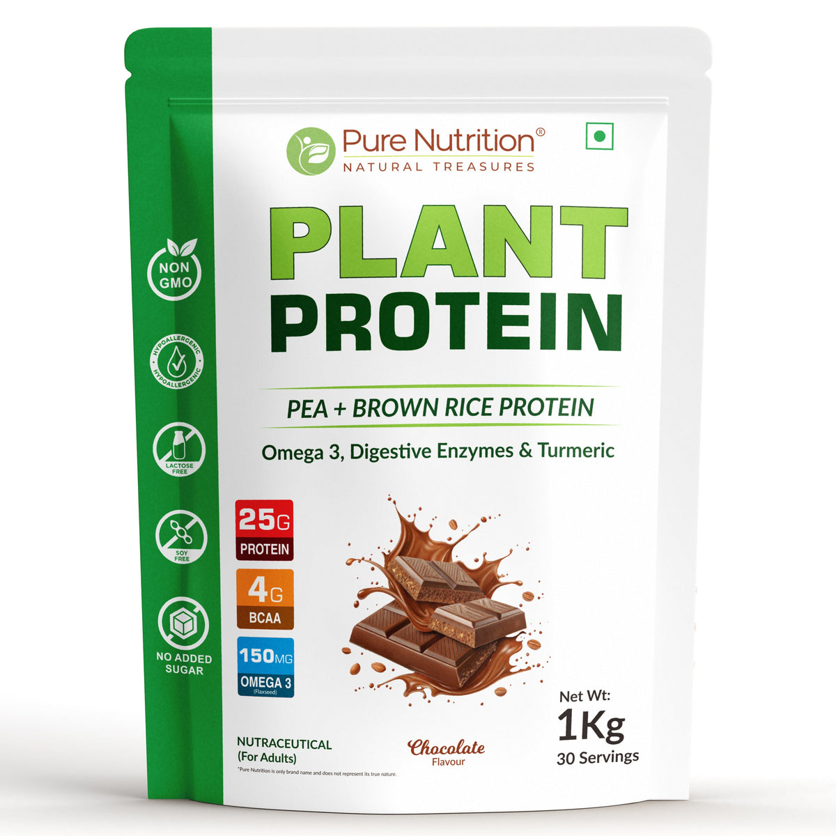 PURE NUTRITION PURE VEGAN PROTEIN 1 KG CHOCOLATE