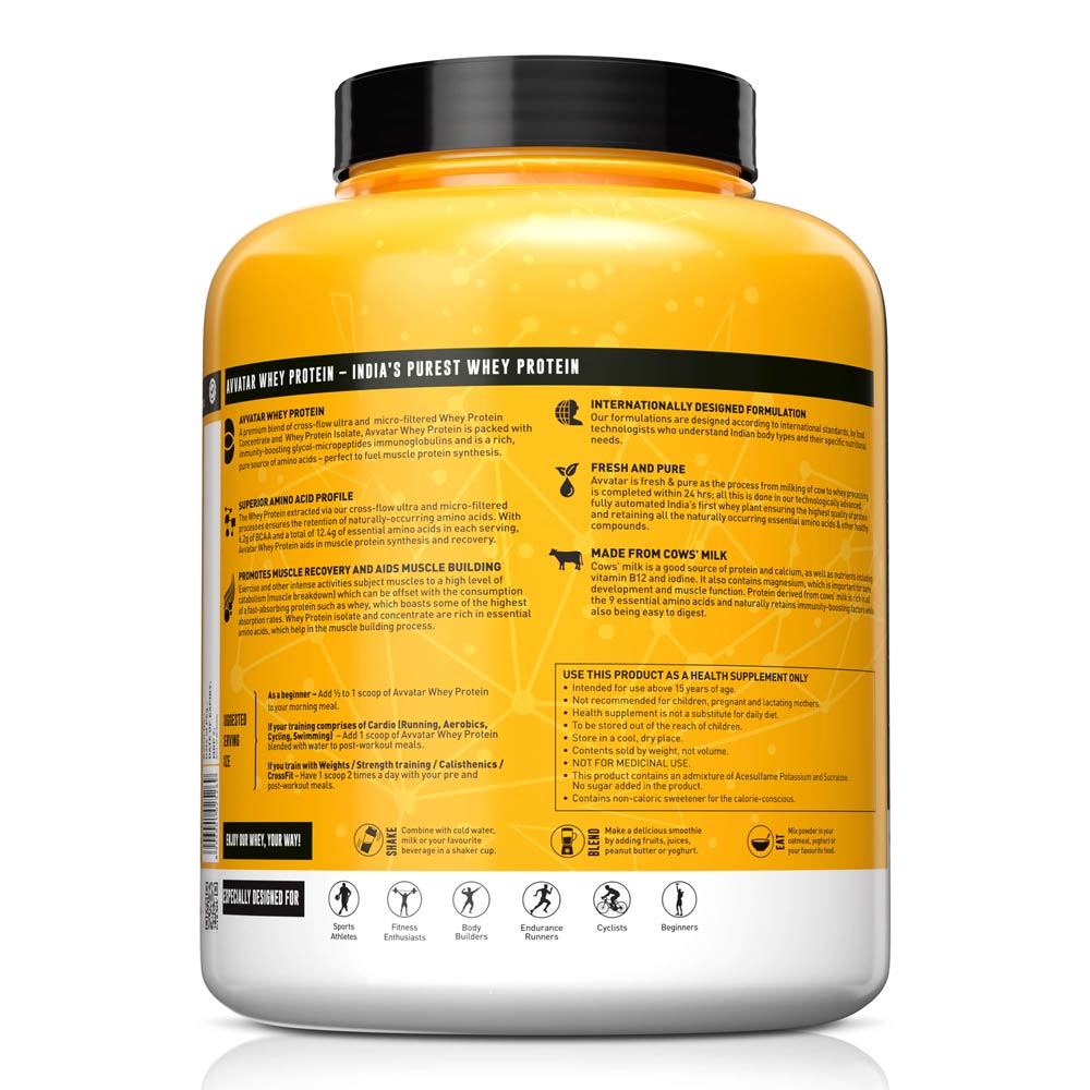 Avvatar Whey Protein 2 Kg Malai Kulfi - Back