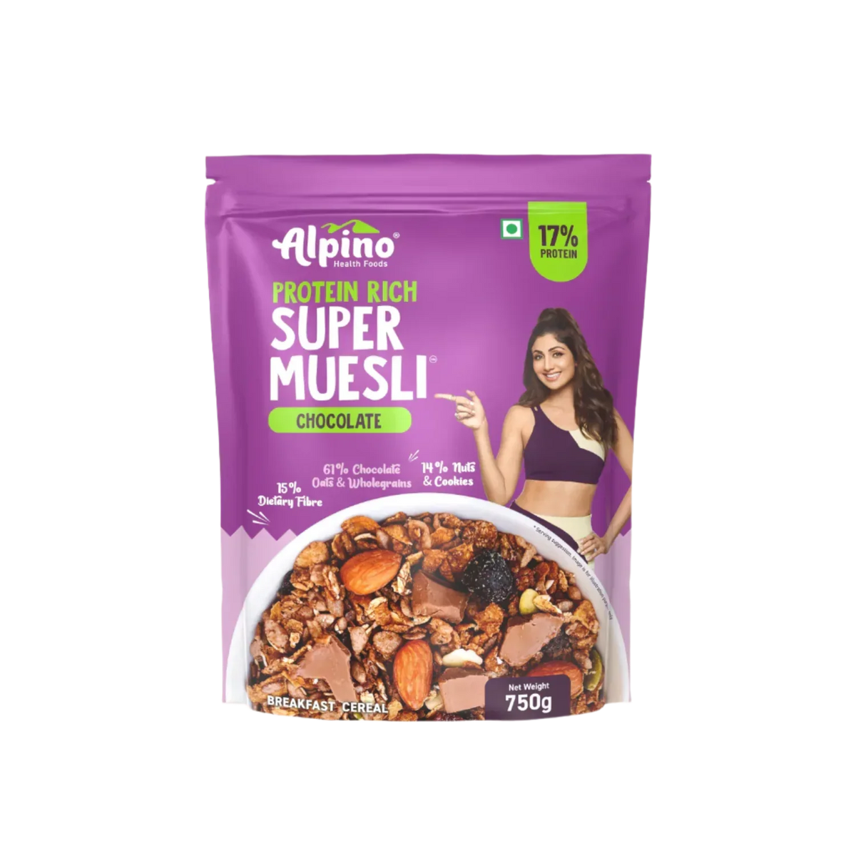 Alpino Protein Rich Super Muesli 750 Gm Chocolate