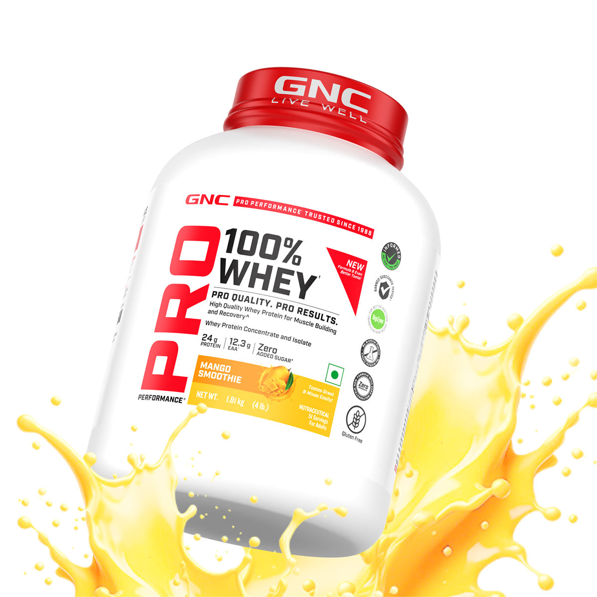 Gnc Pro Performance 100% Whey 1.81kg Mango