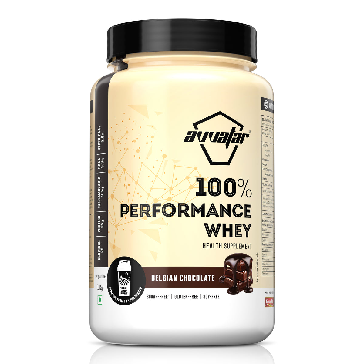 Avvatar 100% Performance Whey 1 Kg Belgian Chocolate