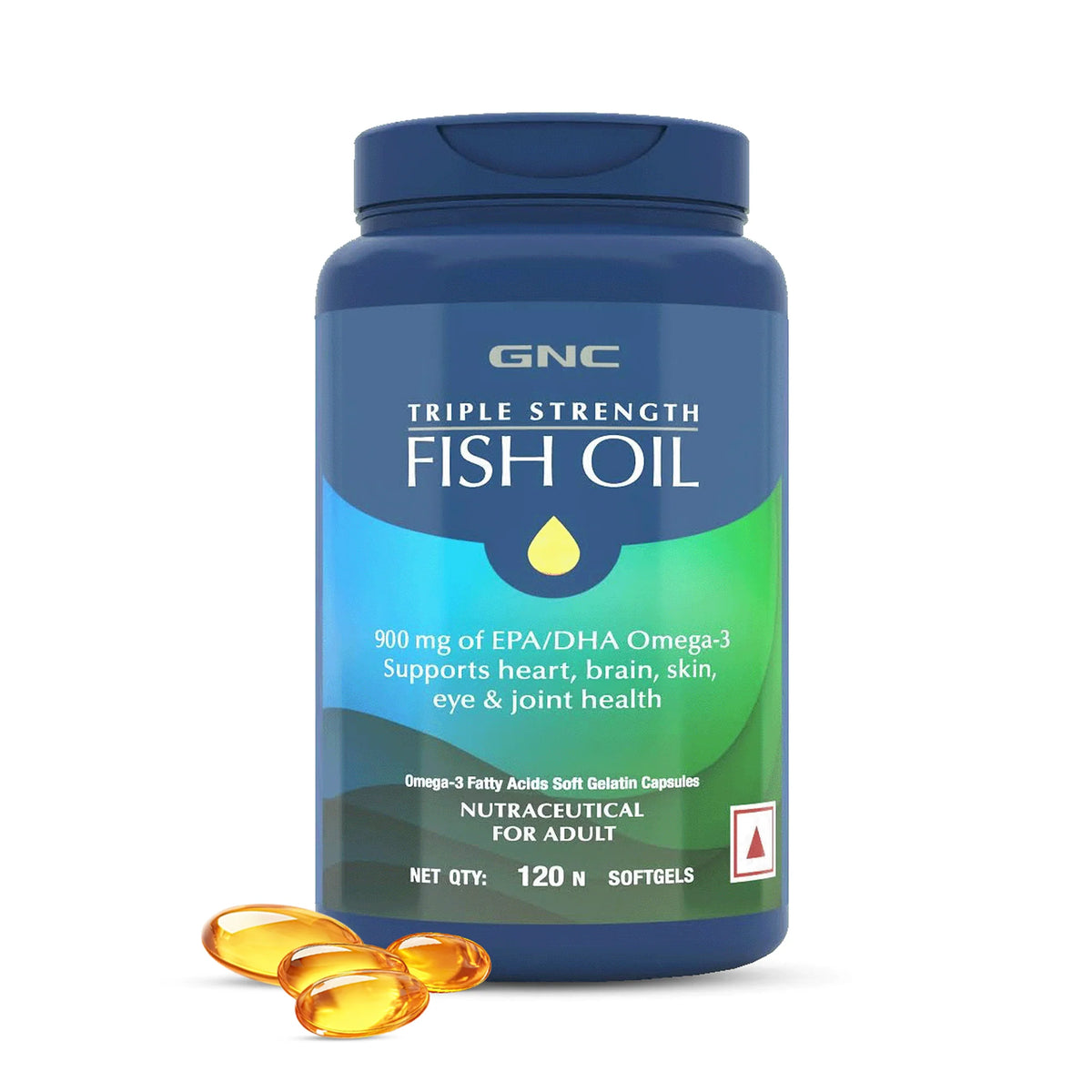 Gnc Triple Strength Fish Oil 120 Softgels - front