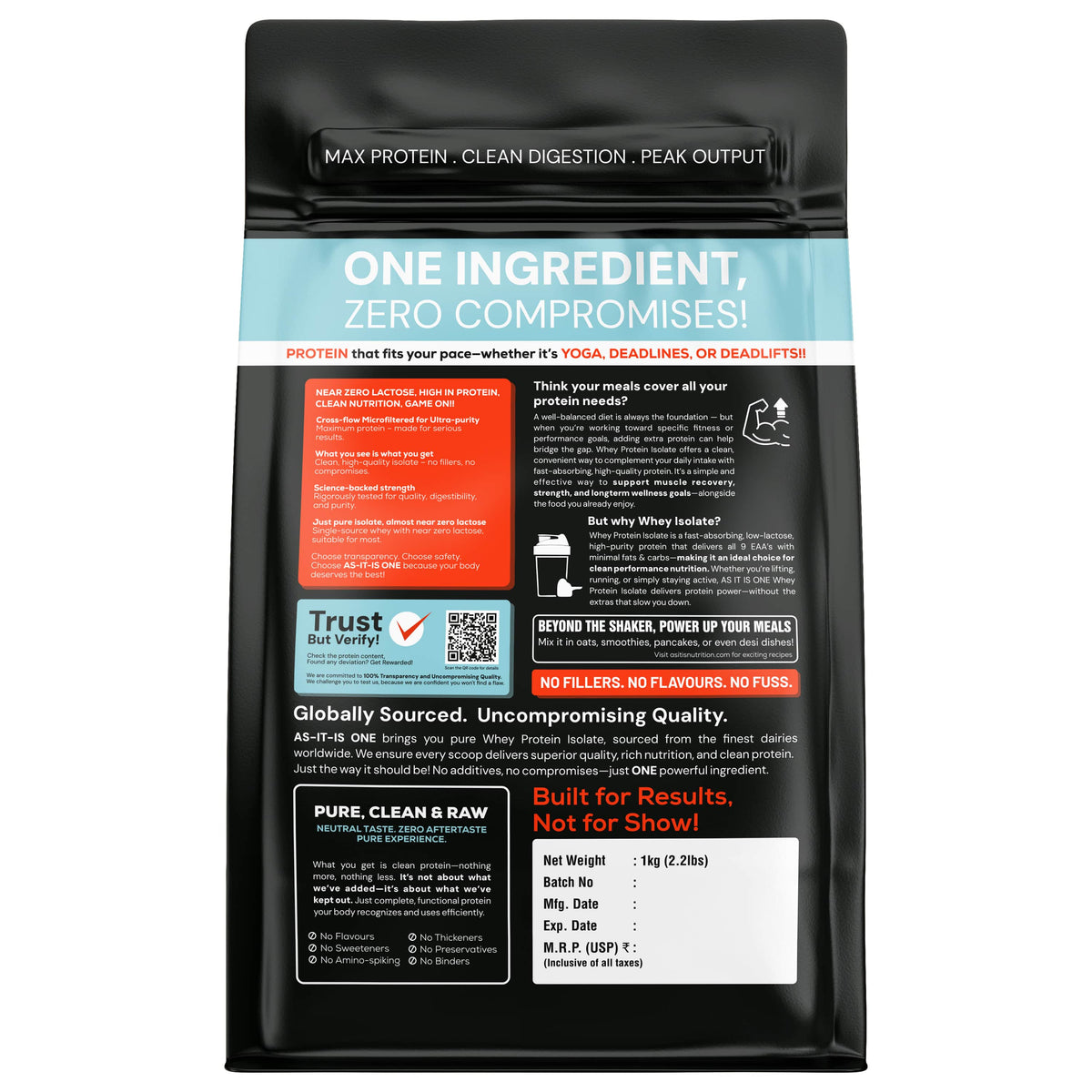 Asitis Whey Protein Isolate 1 Kg Unflavoured