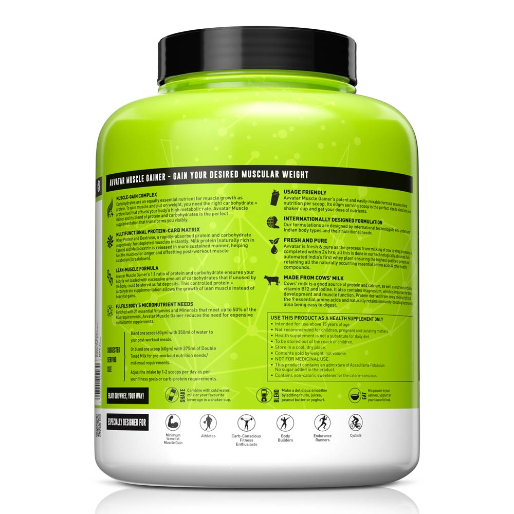 Avvatar Muscle Gainer 2 Kg Belgian Chocolate - Back