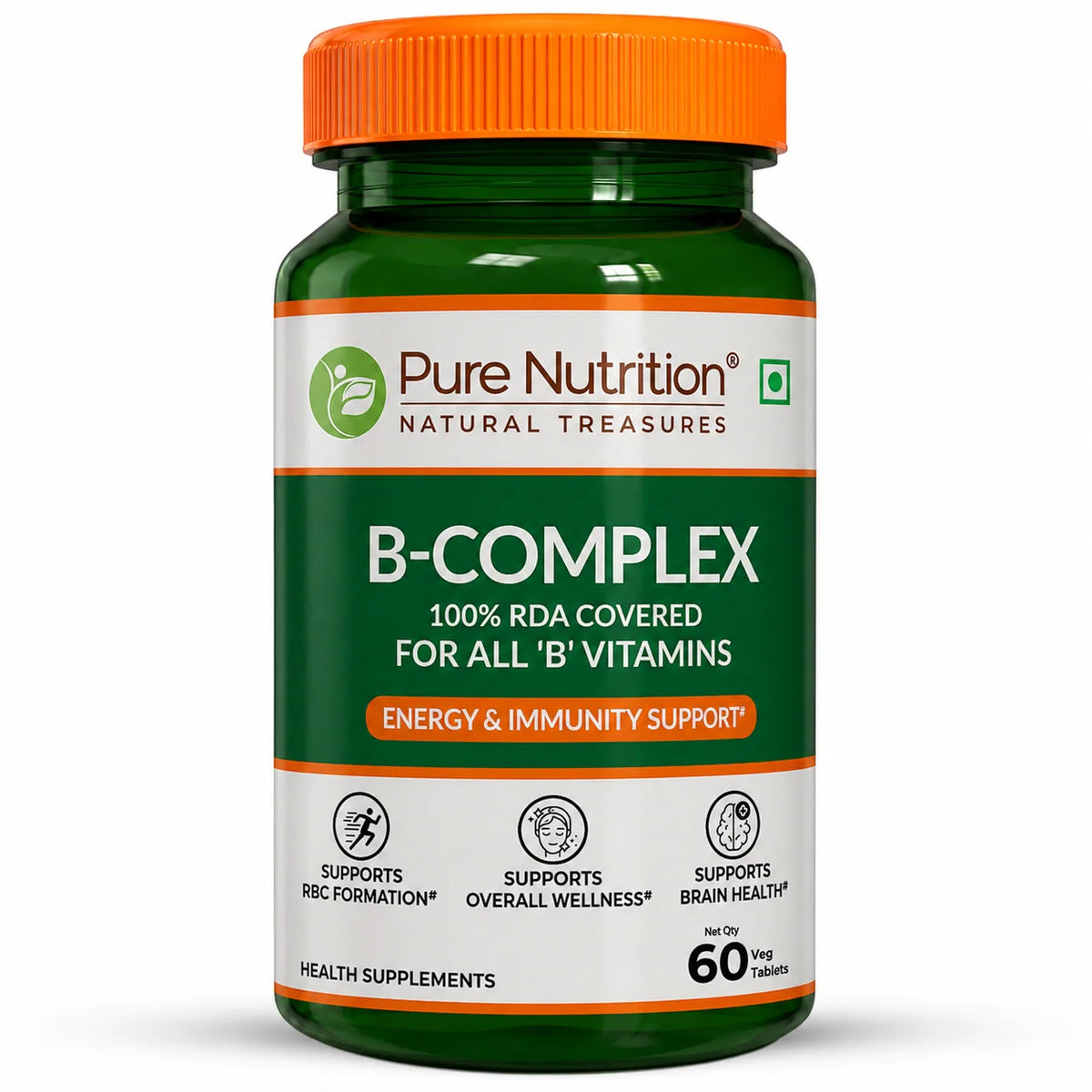 Pure Nutrition Vitamin B-Complex 60 Veg Tablets - front
