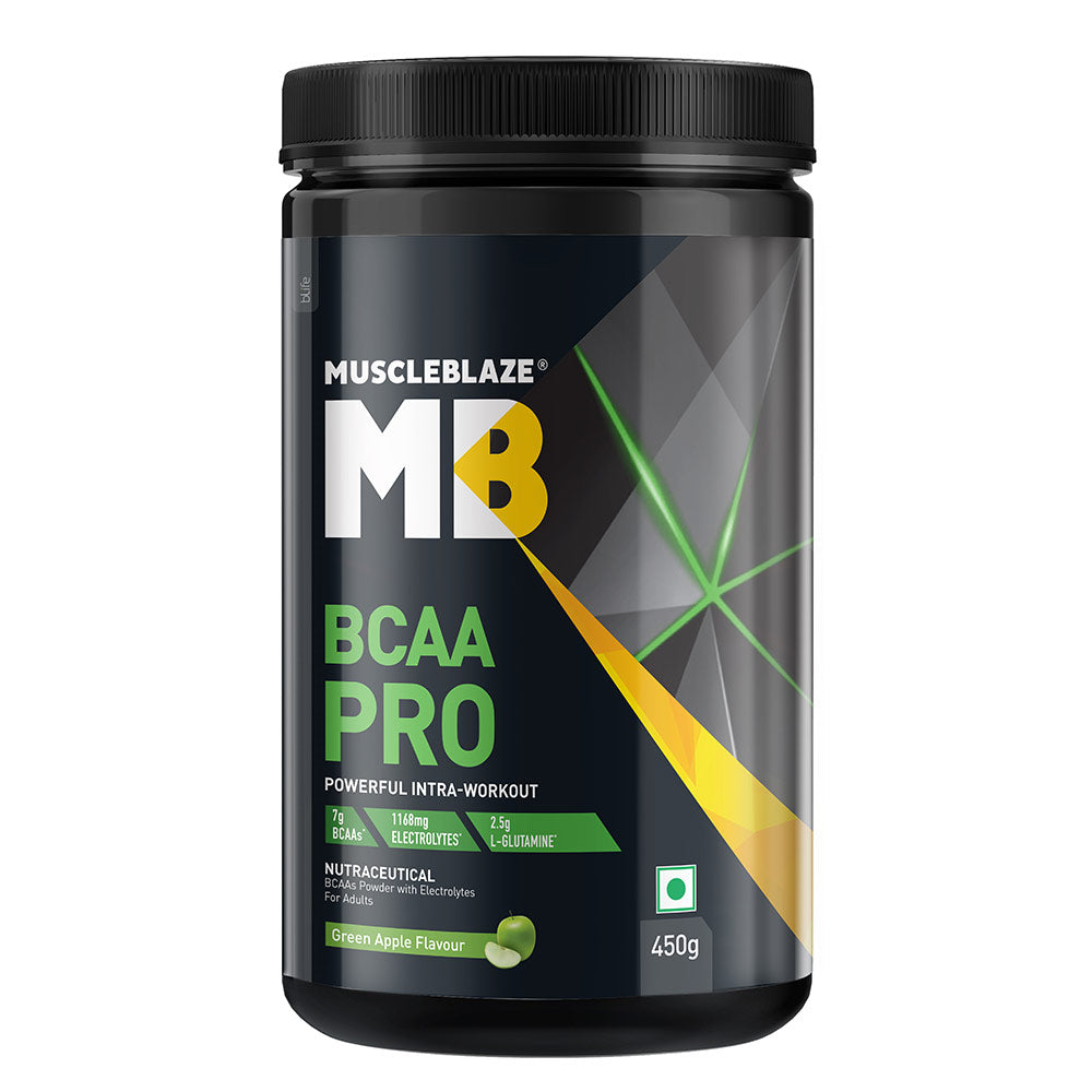 Muscleblaze BCAA Pro 450 Gm Green Apple - front
