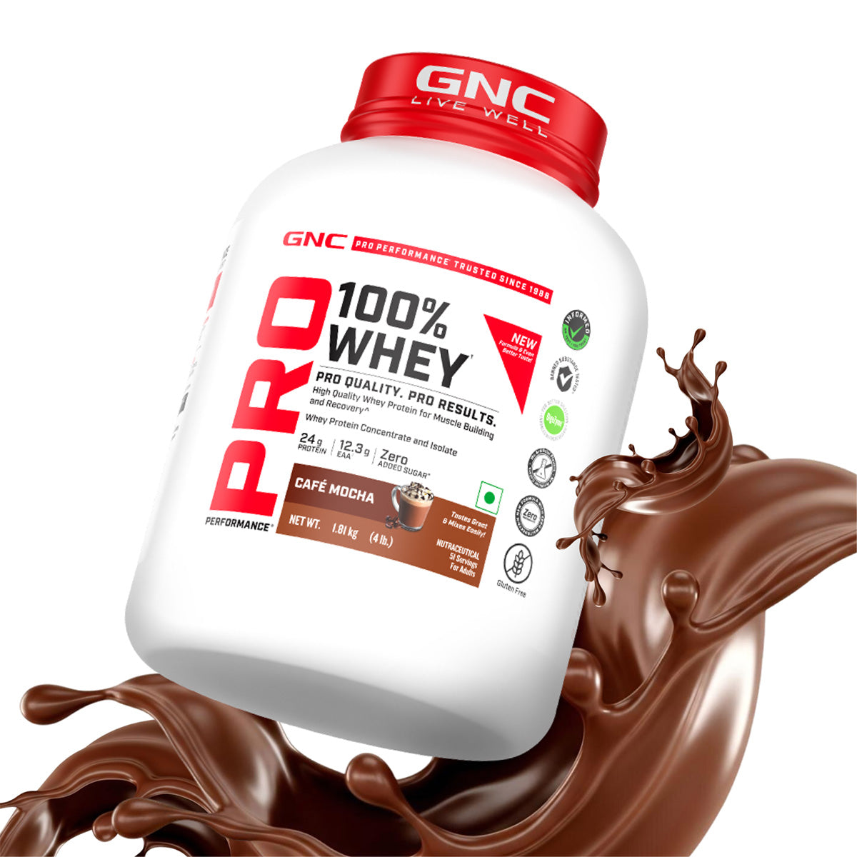 Gnc Pro Performance 100% Whey 1.81 Kg Cafe Mocha - Front