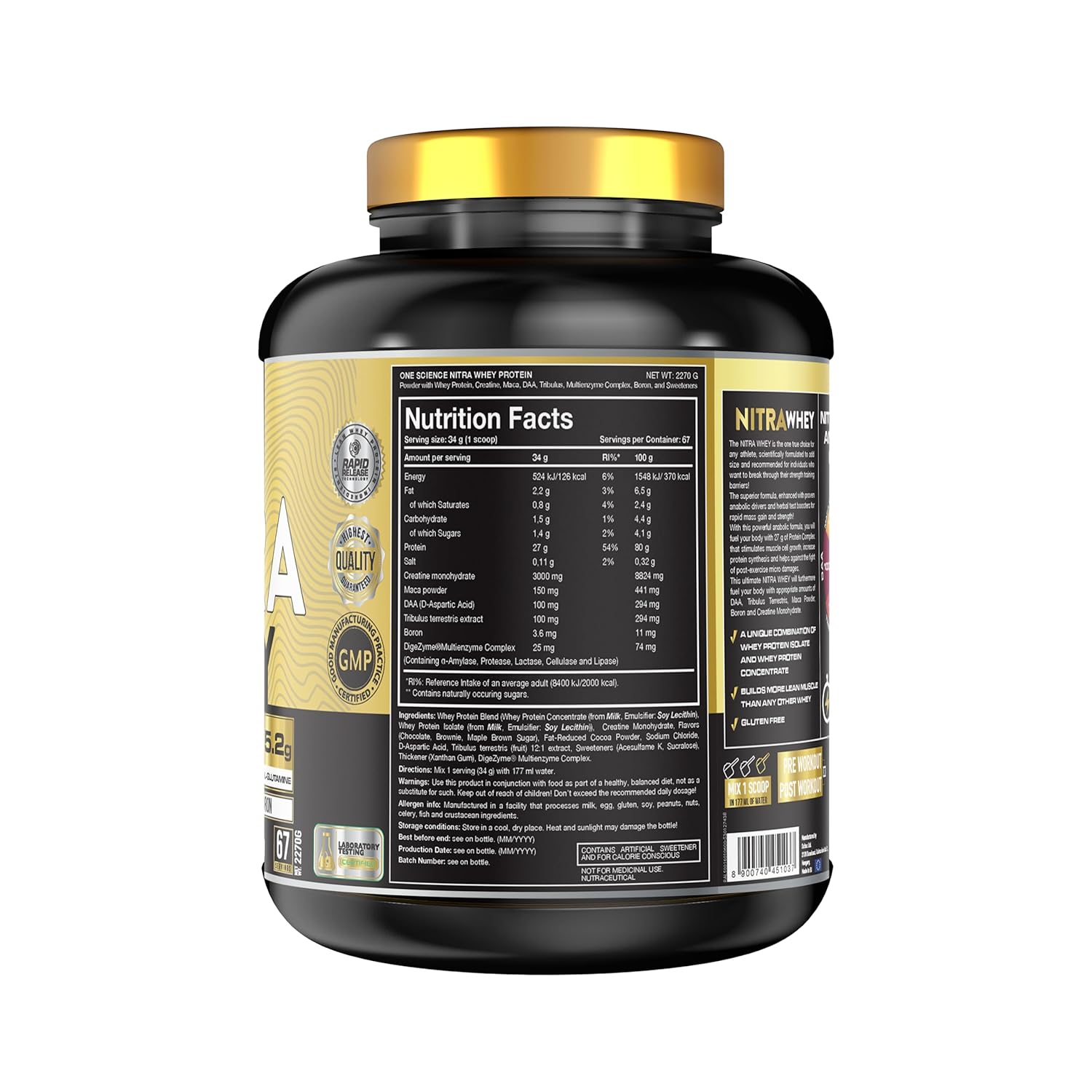 One Science Nitra Whey Protein 5 Lbs Chocolate Brownie image 1