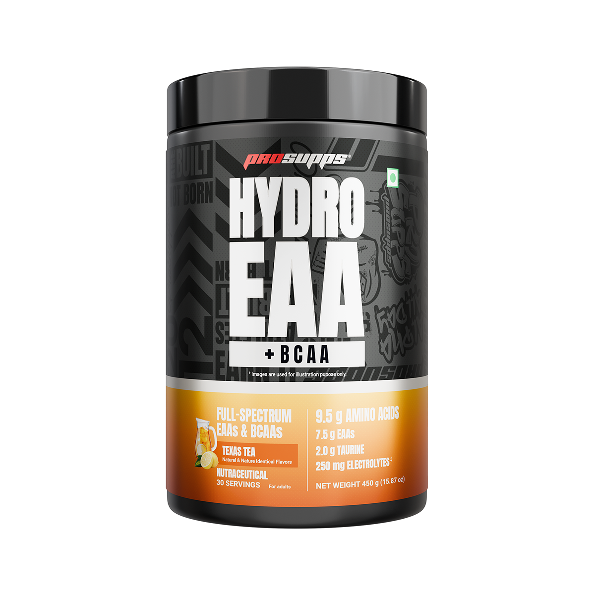 Prosupps Hydro EAA + BCAA 30 Servings 450 Gm Texas Tea - front
