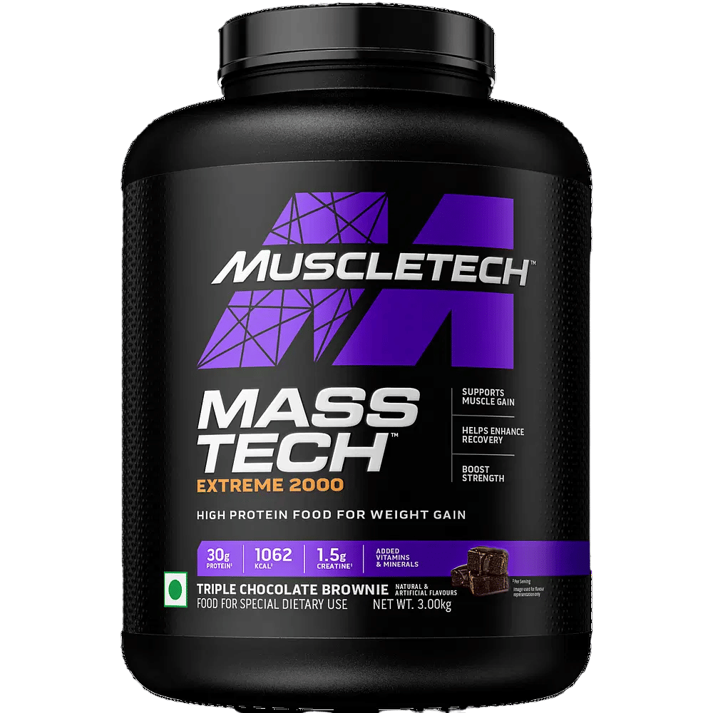 Muscletech Mass Tech Extreme 2000 3 Kg Triple Chocolate Brownie - front