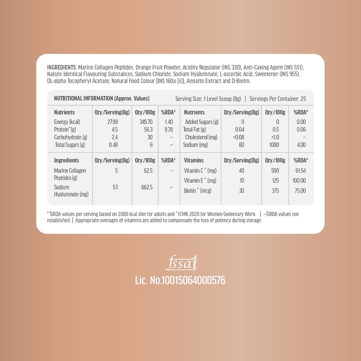 Hk Vitals Skin Radiance Collagen 200 Gm Orange