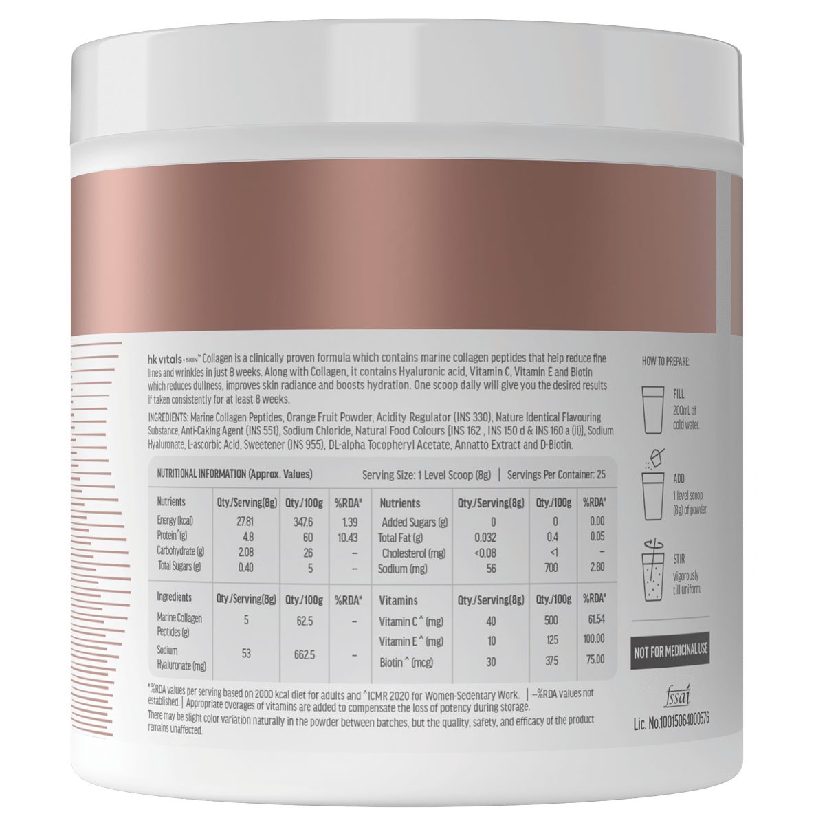 Hk Vitals Skin Radiance Collagen 200 Gm Orange