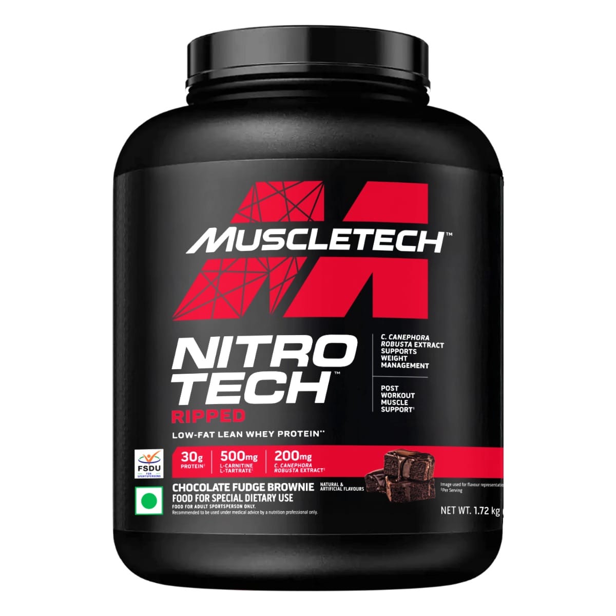 Muscletech Nitrotech Ripped 1.72 Kg Chocolate Fudge Brownie - front