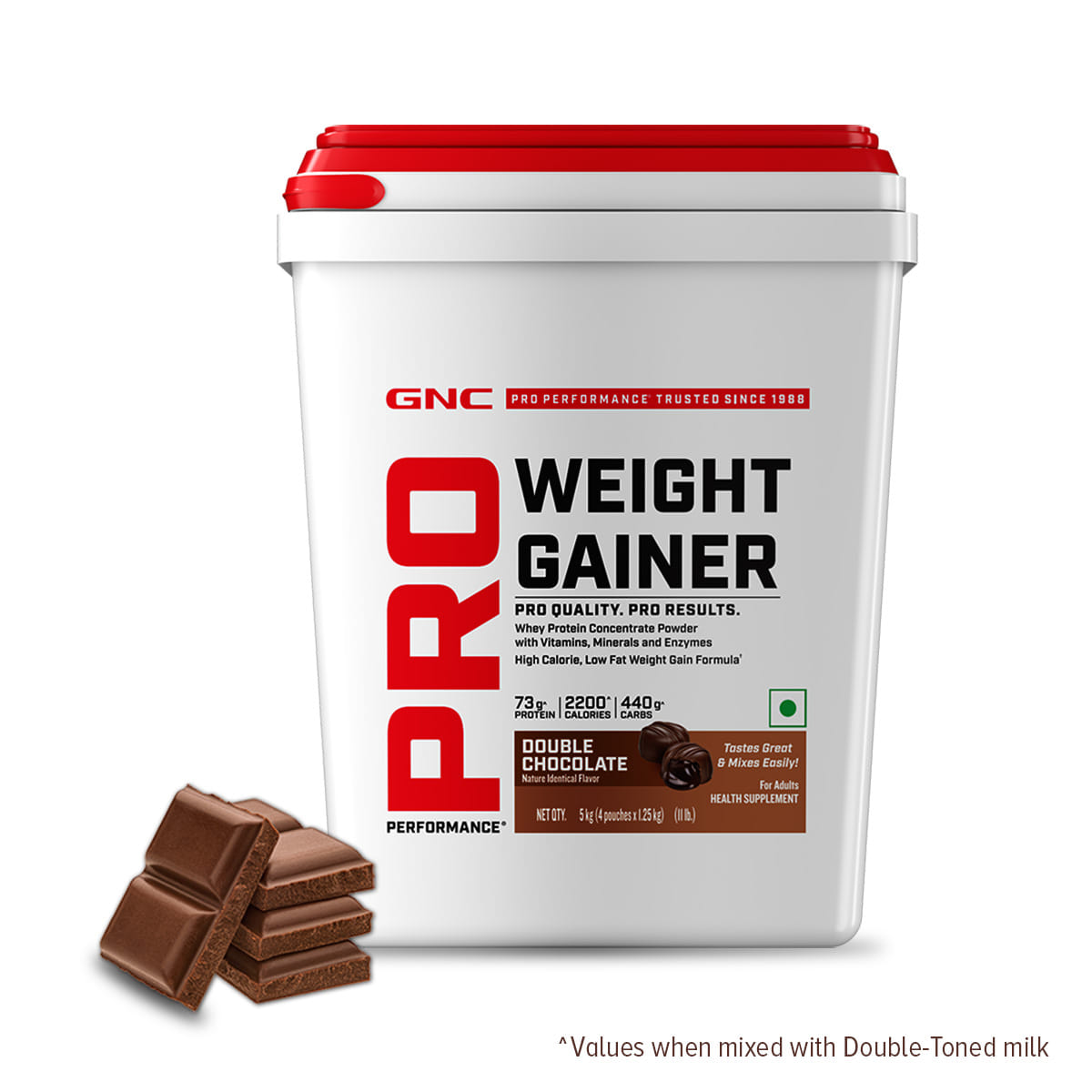 GNC Pro Performance Weight Gainer 5 Kg Double Chocolate - front