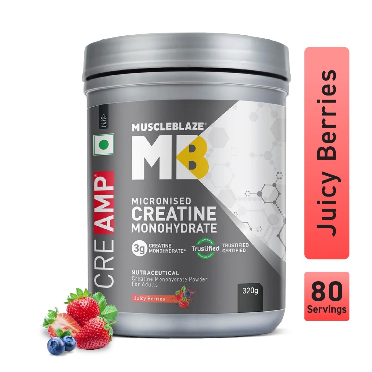 Muscleblaze Creamp Creatine 320 Gm Juicy Berries - front