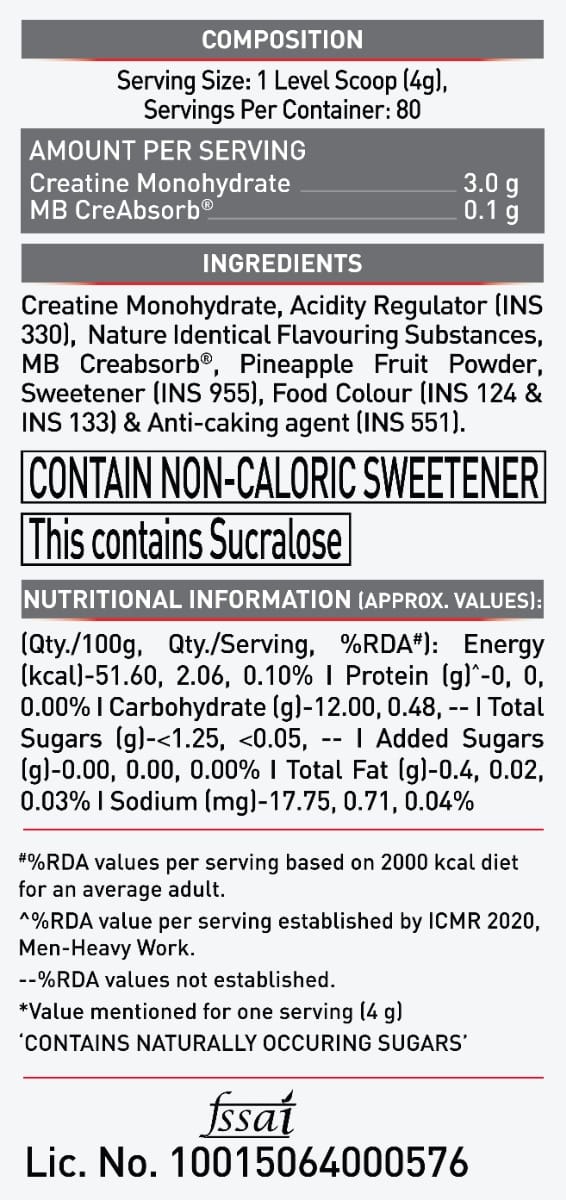 Muscleblaze Creamp Creatine 320 Gm Juicy Berries