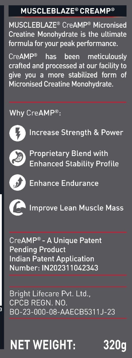 Muscleblaze Creamp Creatine 320 Gm Juicy Berries