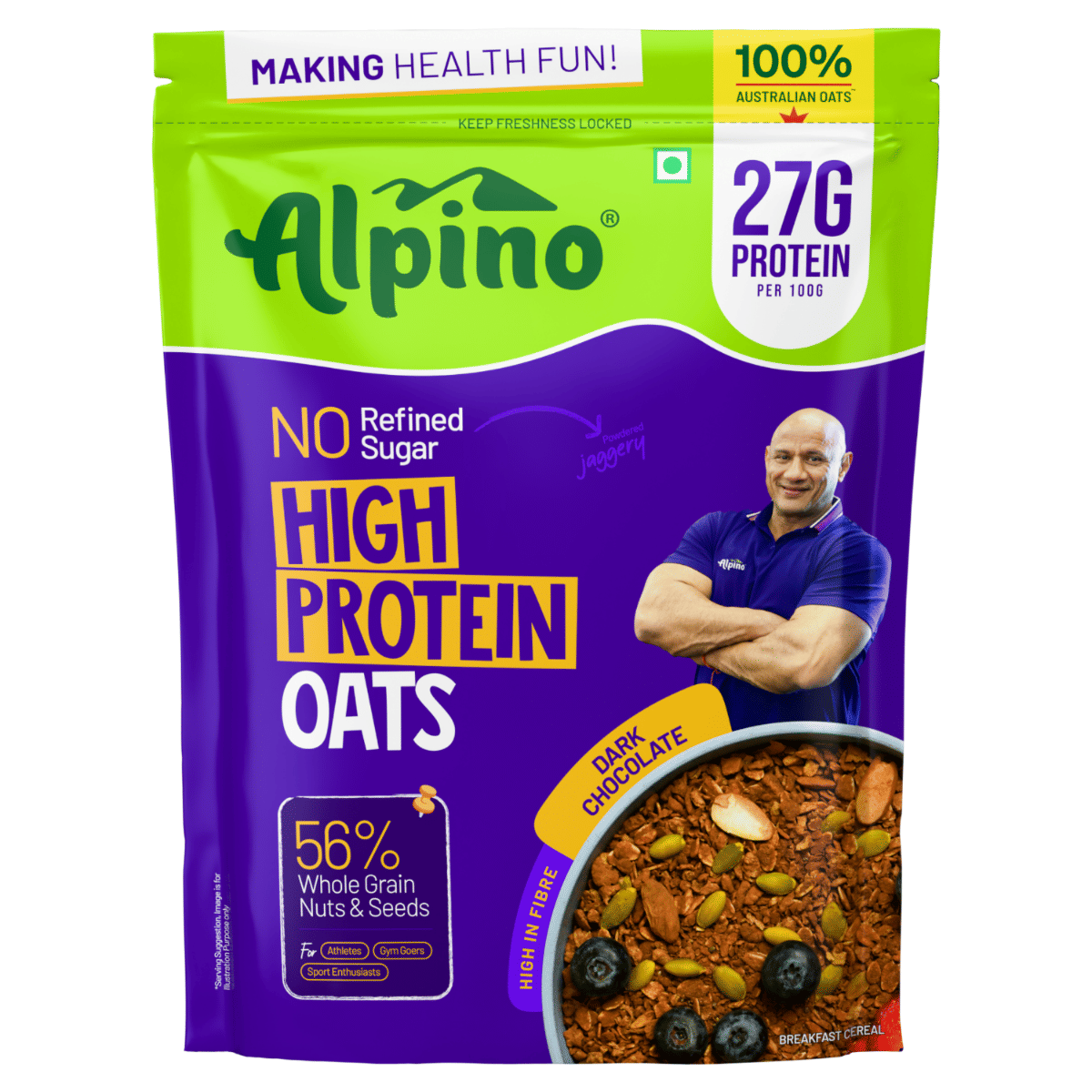 Alpino High Protein Oats 1 Kg Dark Chocolate - front