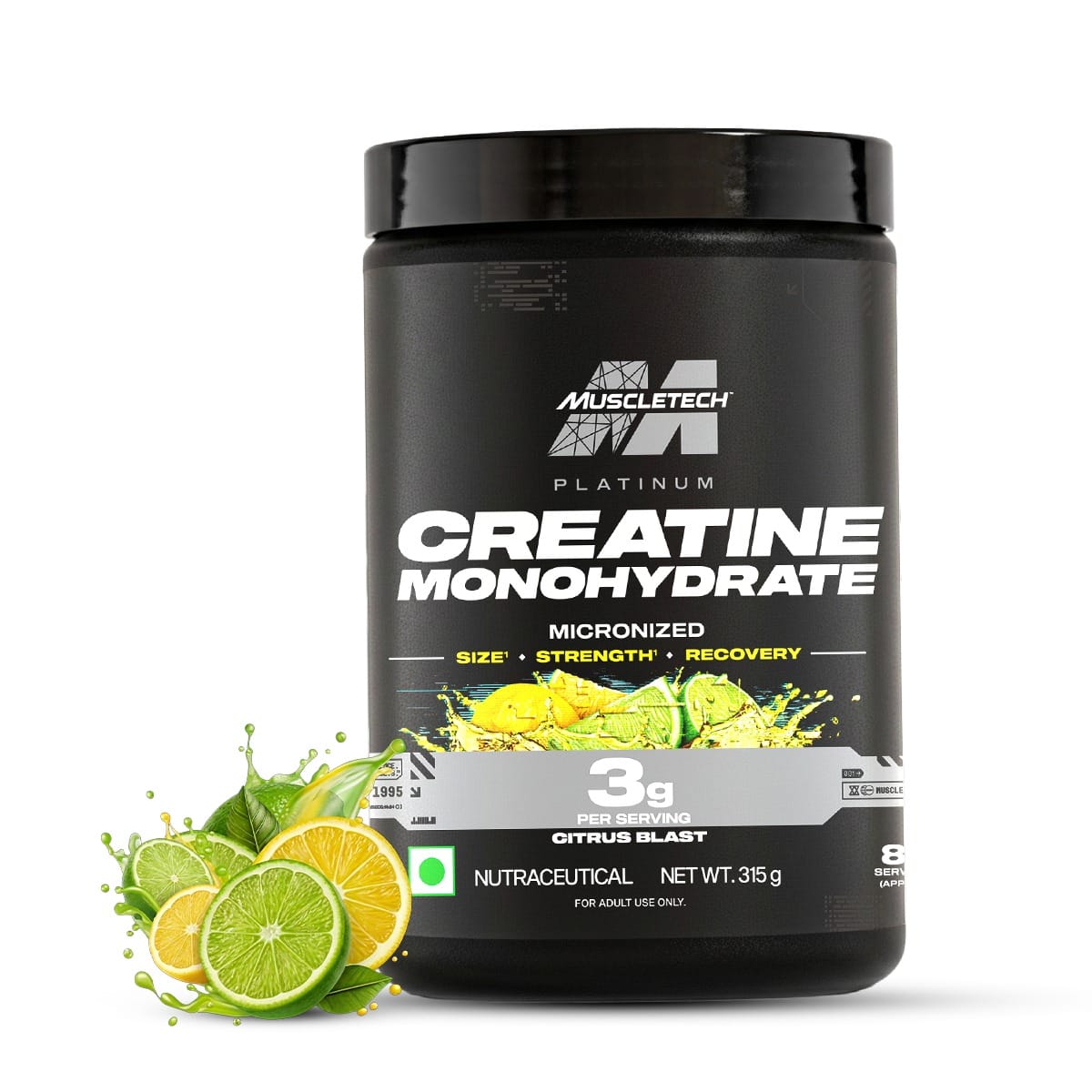 Muscletech Creatine Monohydrate 315 Gm Citrus Blast - front