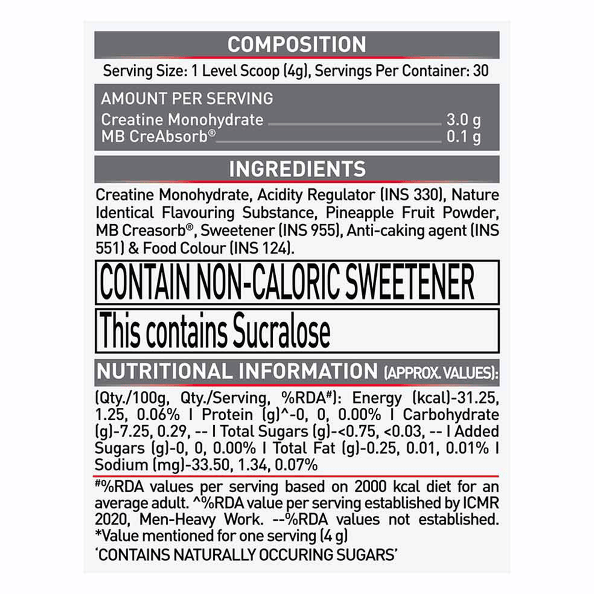 MUSCLEBLAZE CREAMP CREATINE 120 GM CANDY RUSH