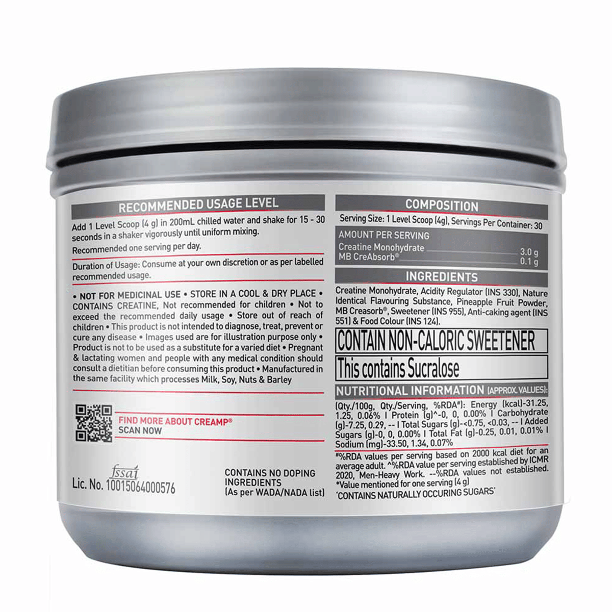 MUSCLEBLAZE CREAMP CREATINE 120 GM CANDY RUSH