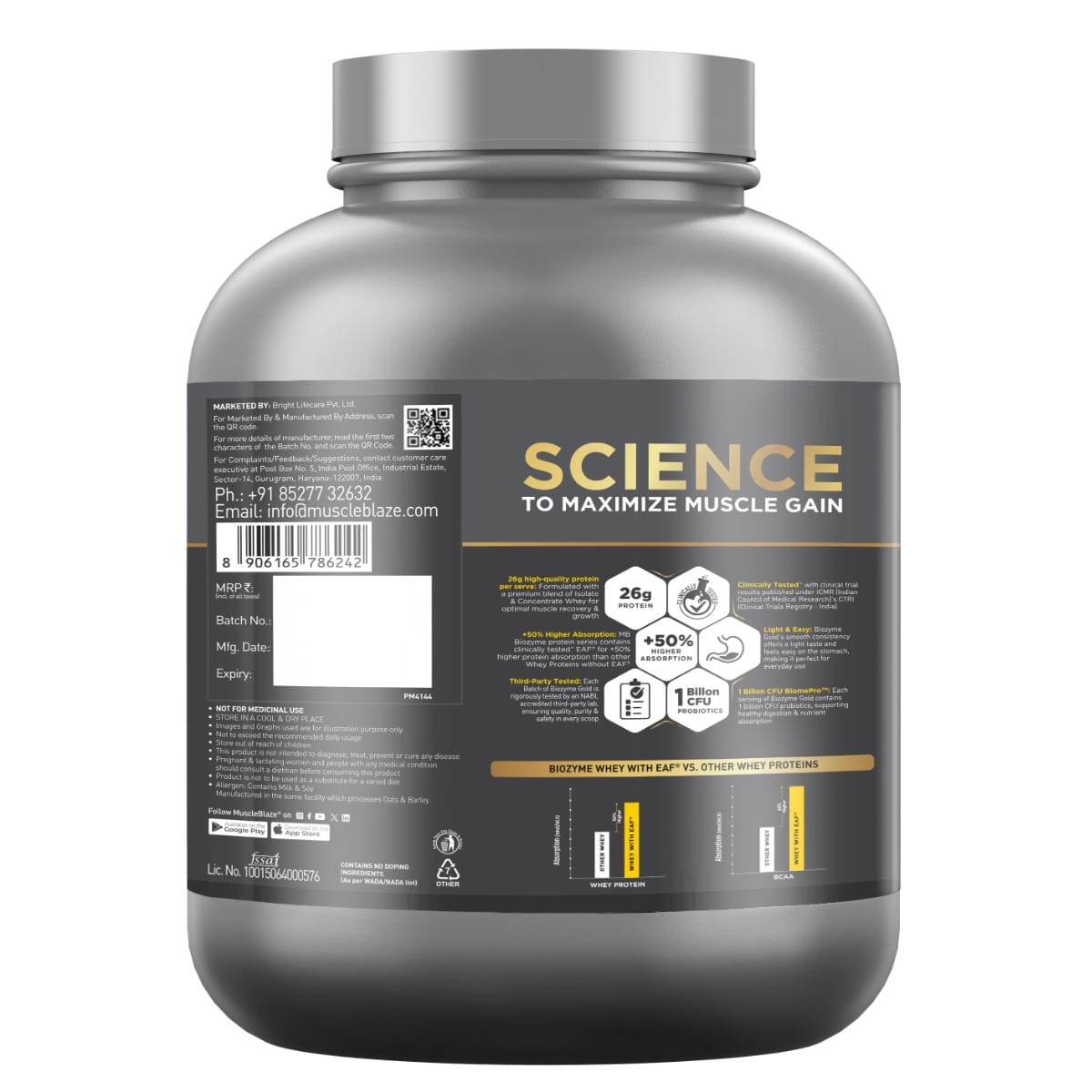 Muscleblaze Biozyme Gold 100% Whey 2 Kg Double Rich Chocolate