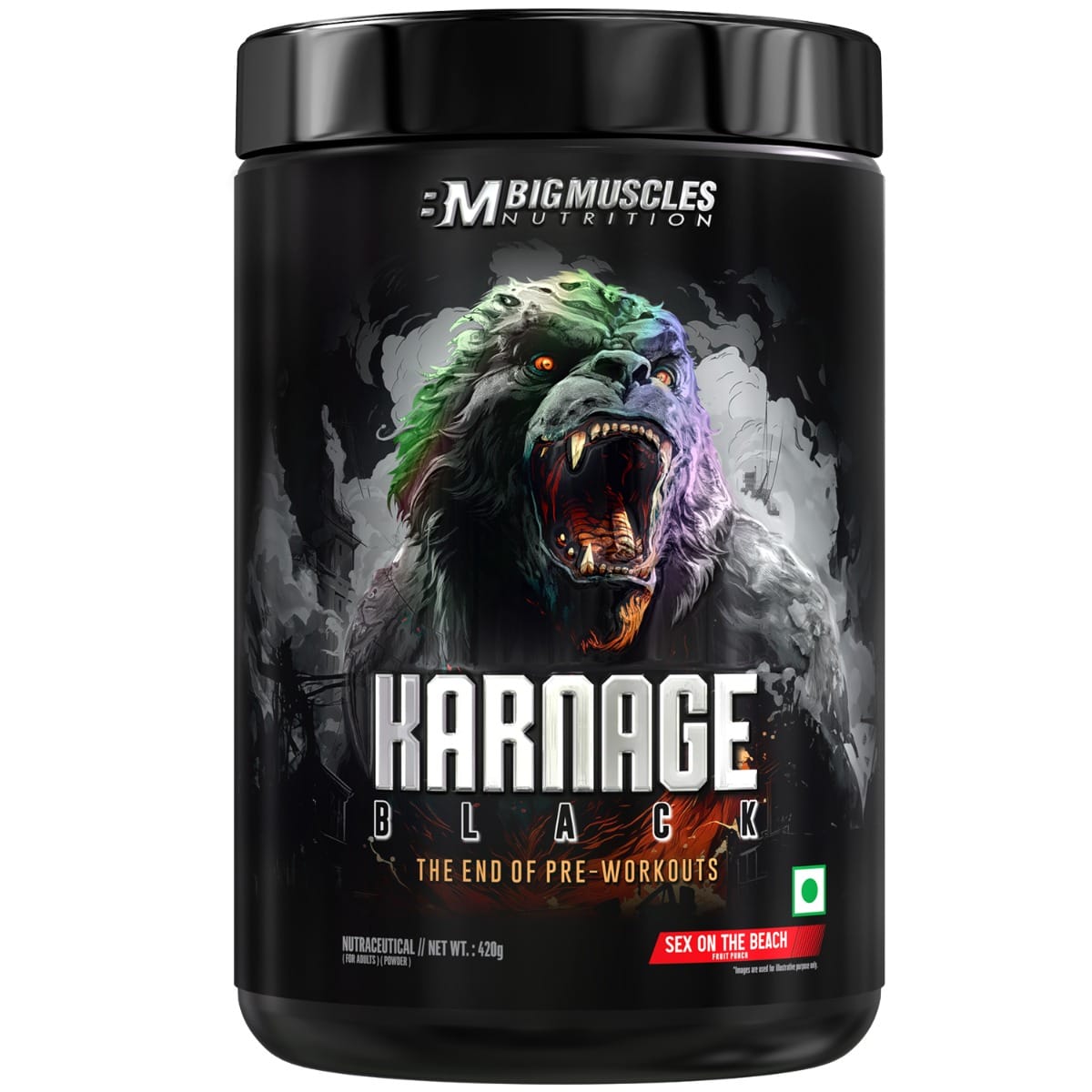 Bigmuscles Karnage Black The End Of Pre-Workouts 420 Gm Sex On The Beach - front