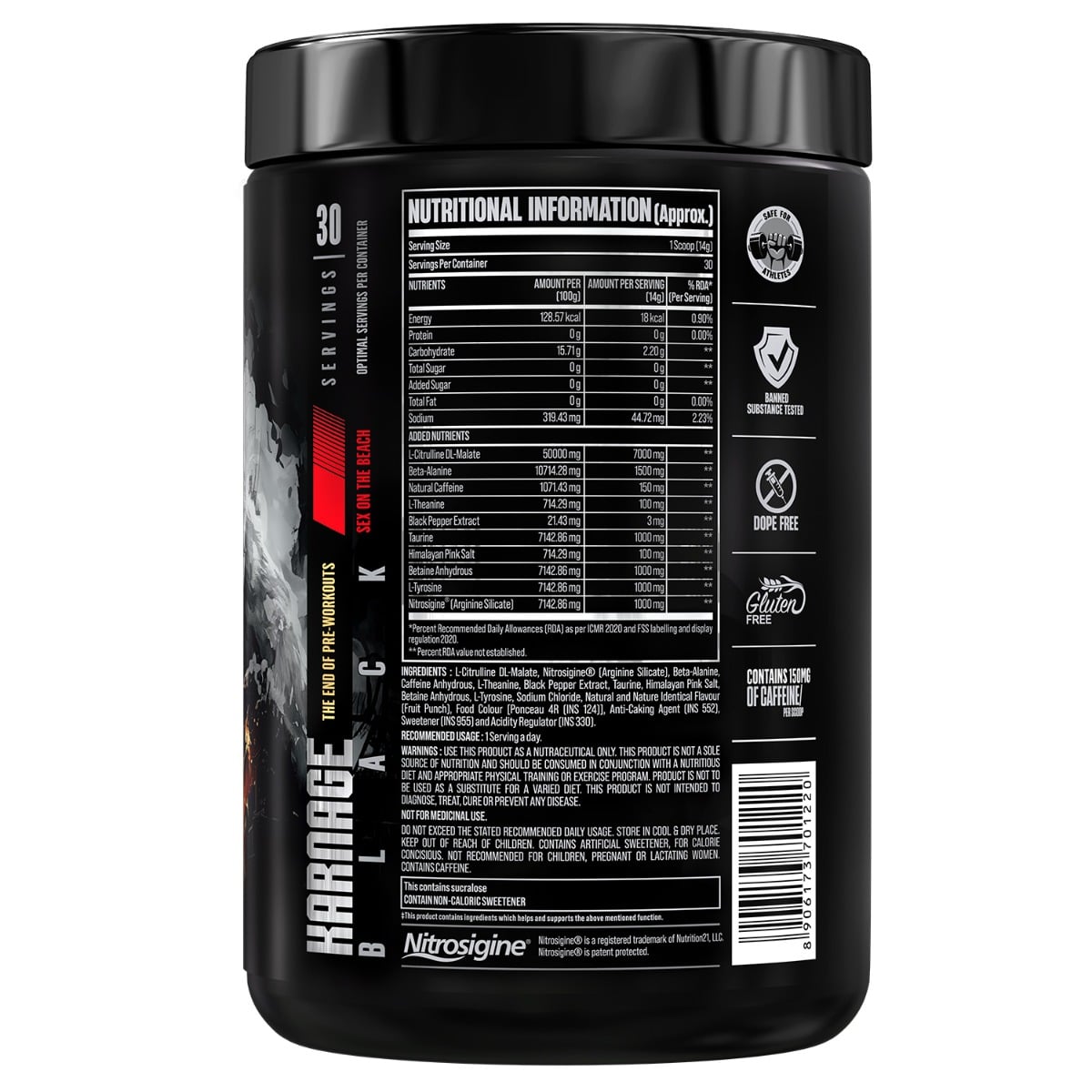 Bigmuscles Karnage Black The End Of Pre-Workouts 420 Gm Sex On The Beach