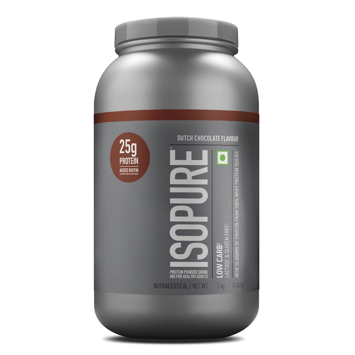 Isopure Low Carb 100% Whey Protein Isolate 2 Kg Dutch Chocolate - front