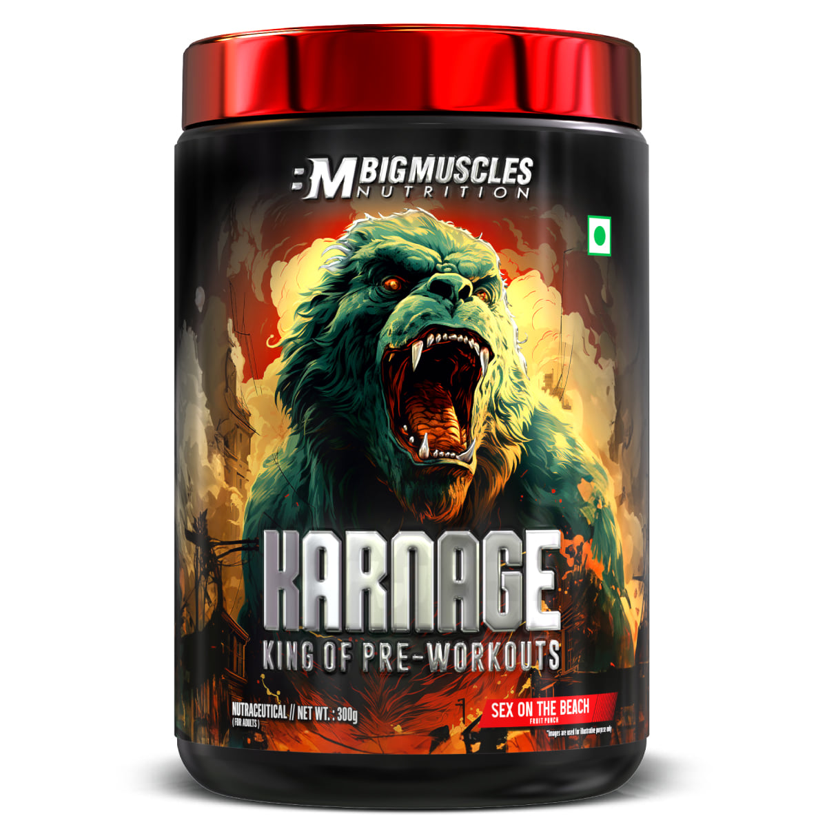 Bigmuscles Karnage King Of Pre-Workouts 300 Gm Sex On The Beach - front