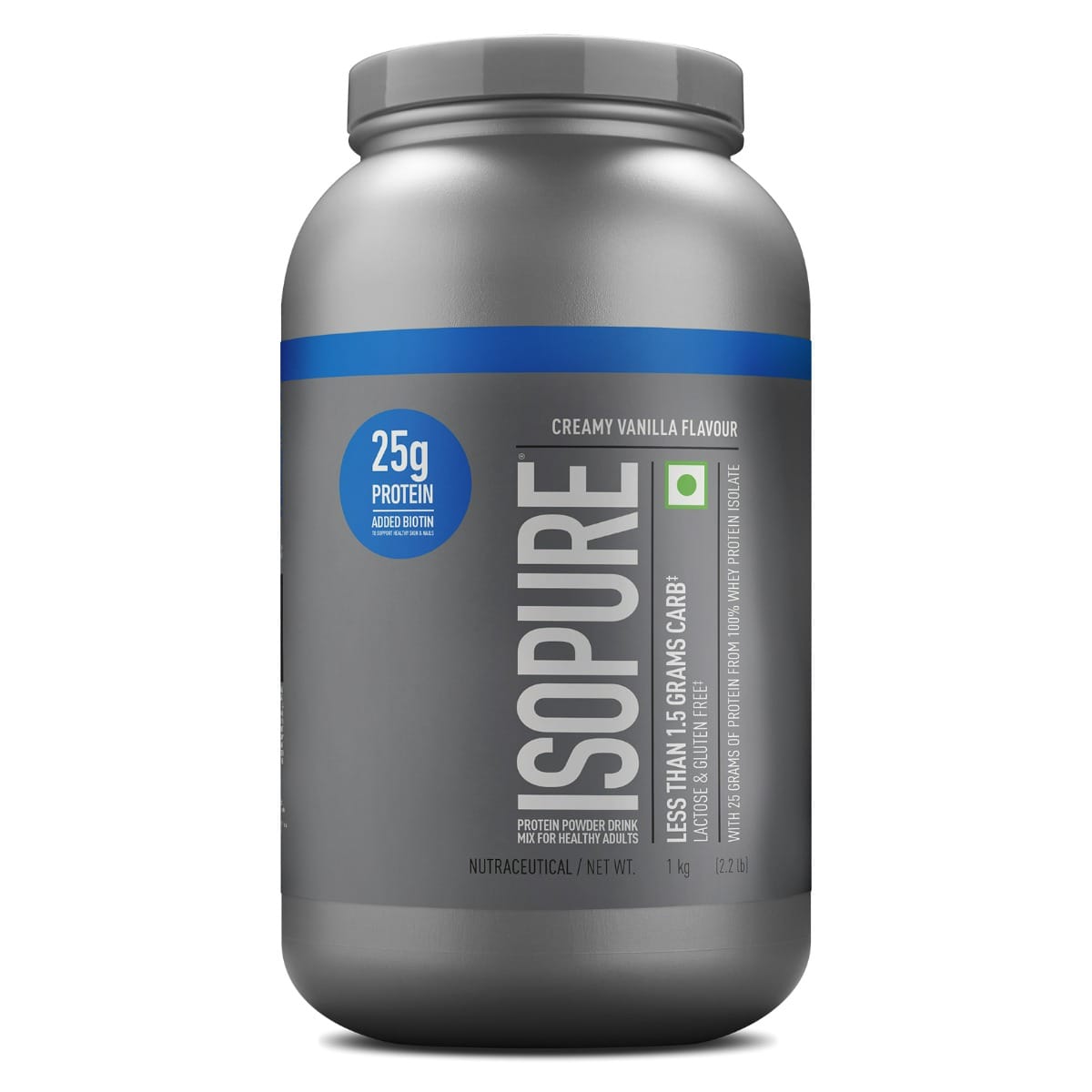 Isopure Low Carb 100% Whey Protein Isolate 1 Kg Creamy Vanilla - front