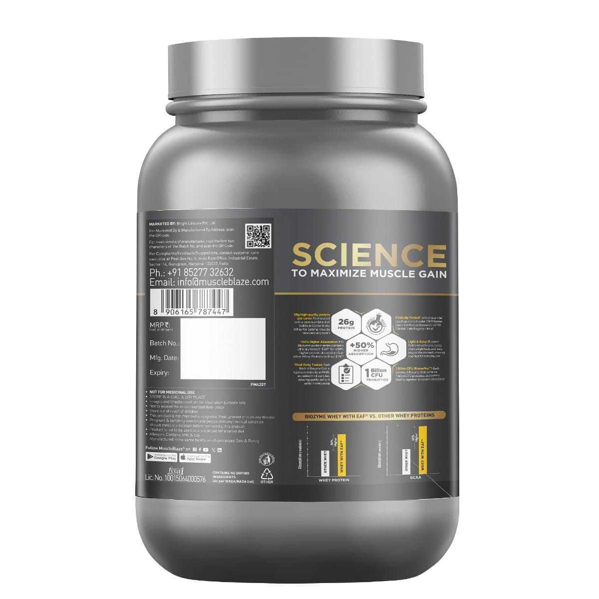 Muscleblaze Biozyme Gold 100% Whey 1 Kg Double Rich Chocolate