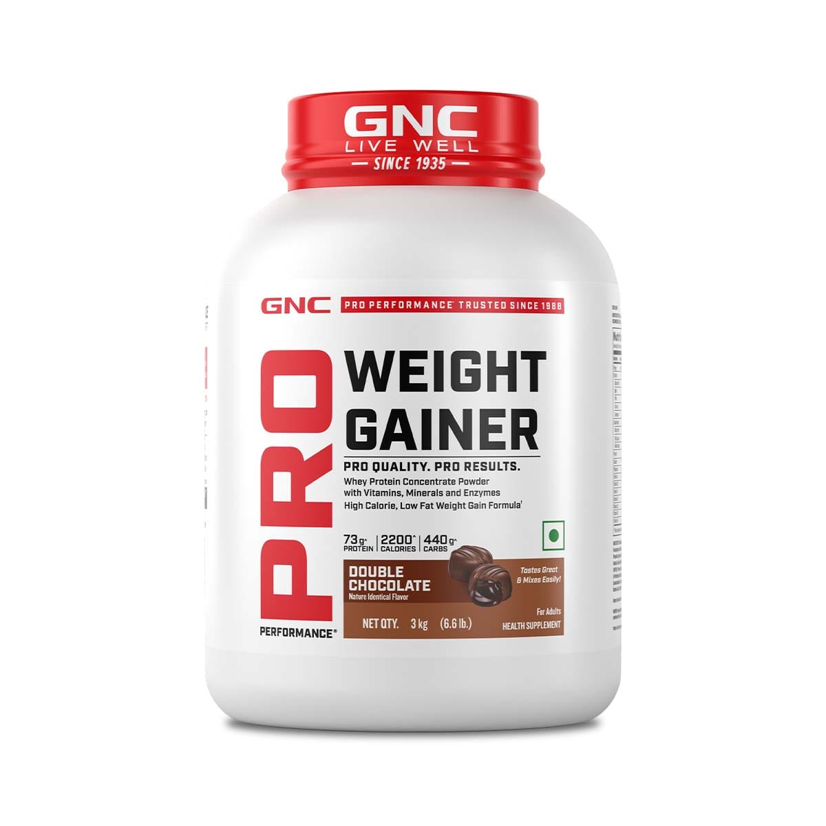 GNC Pro Performance Weight Gainer 3 Kg Double Chocolate - front