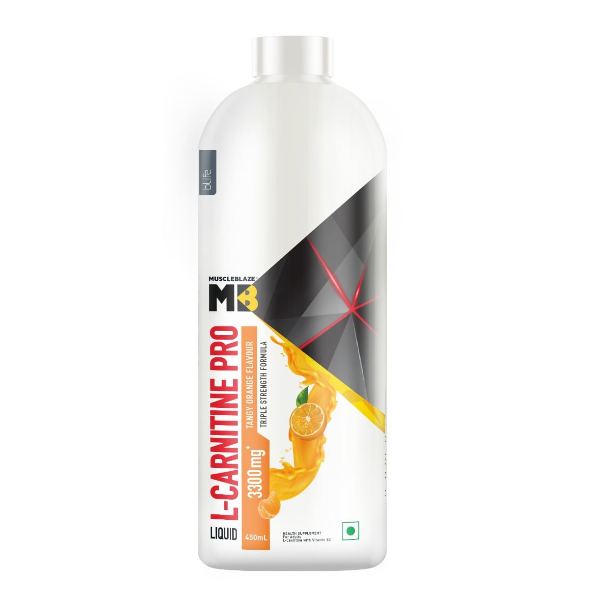 Muscleblaze L-Carnitine Pro 3300 Mg 450 Ml Tangy Orange - front